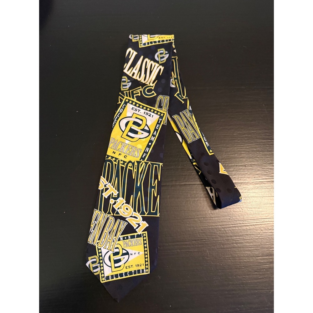 Green Bay Packers NFL RM Sport Mens Silk Necktie Est 1921‎ All Over Print NWT
